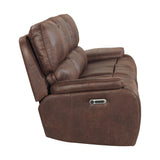 Atlantis Power Motion Sofa with Power Motion Head Recliner in Heritage Brown - Tampa Furniture Outlet