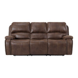 Atlantis Power Motion Sofa with Power Motion Head Recliner in Heritage Brown - Tampa Furniture Outlet