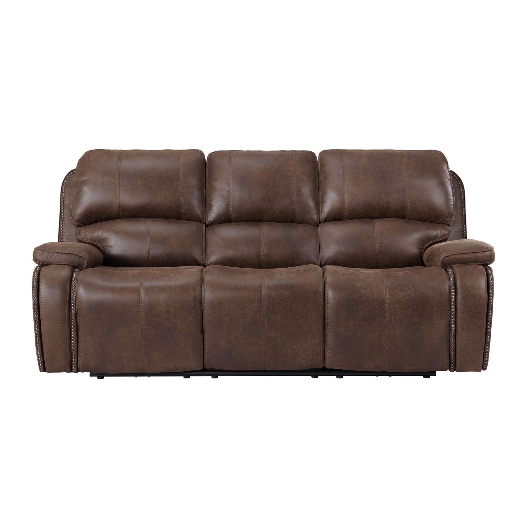 Atlantis Power Motion Sofa with Power Motion Head Recliner in Heritage Brown - Tampa Furniture Outlet