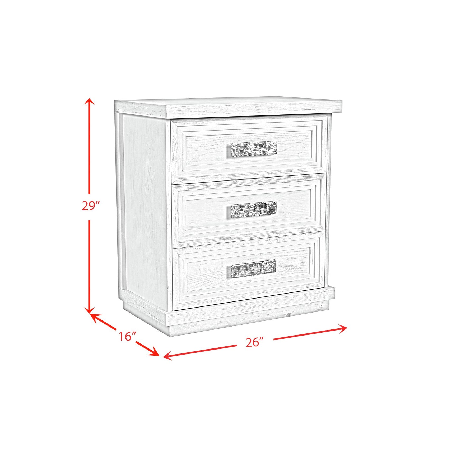 Avalanche 3-Drawer Nightstand with USB in Antique White - Tampa Furniture Outlet