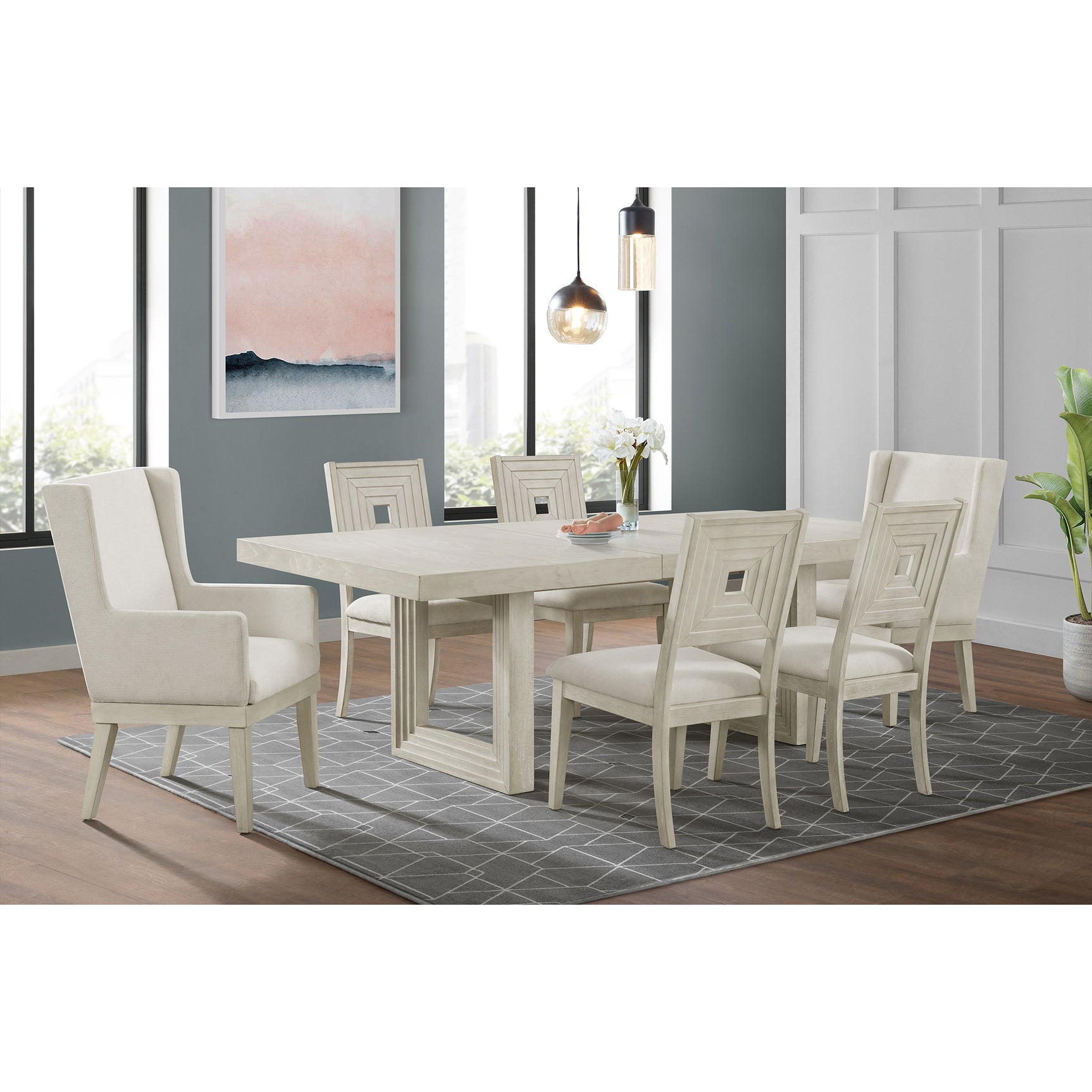 Avalanche Dining Arm Chair in Antique White (2 Per Carton) – SKU D-11600-7-AC | Elements