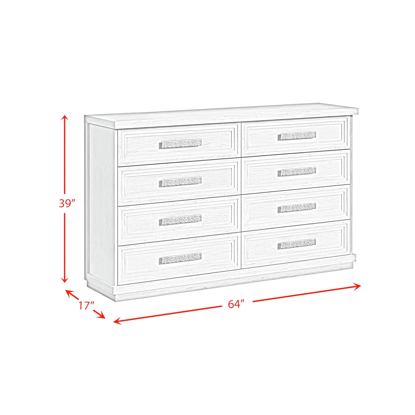 Avalanche 8-Drawer Dresser in Antique White - Tampa Furniture Outlet