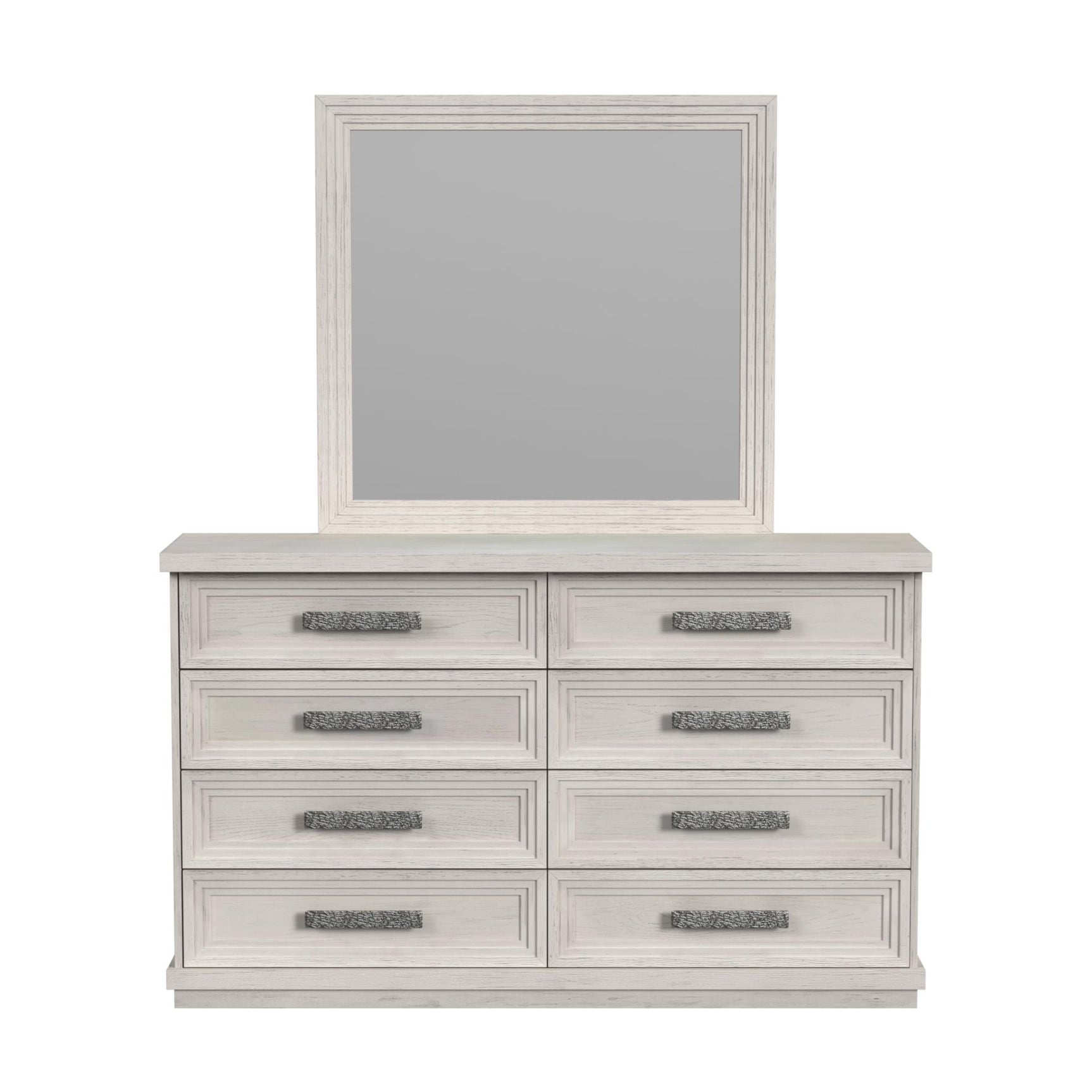 Avalanche Dresser and Mirror Set in Antique White - Tampa Furniture Outlet