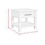 Avalanche End Table with USB in Antique White - Tampa Furniture Outlet