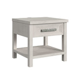 Avalanche End Table with USB in Antique White - Tampa Furniture Outlet