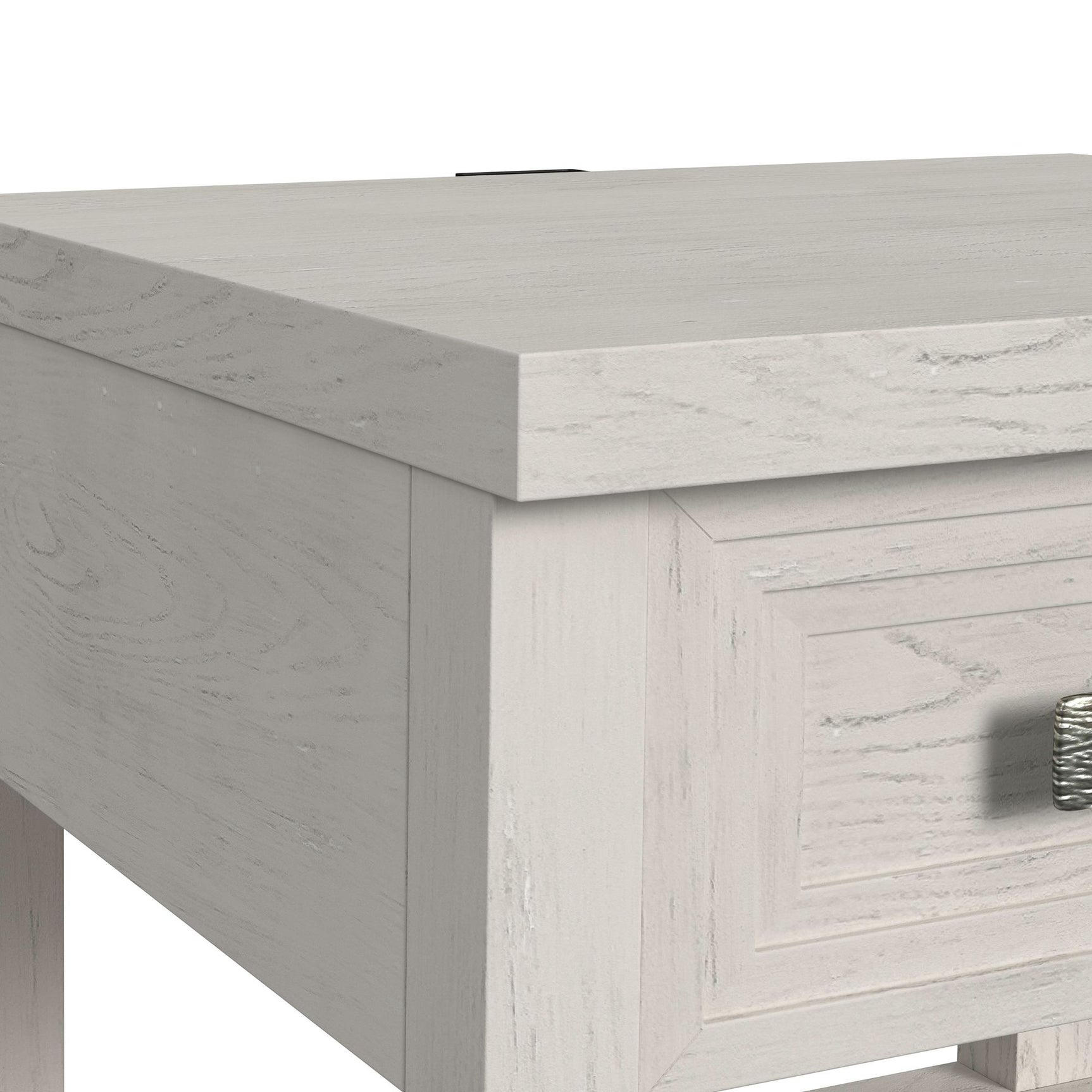 Avalanche End Table with USB in Antique White - Tampa Furniture Outlet