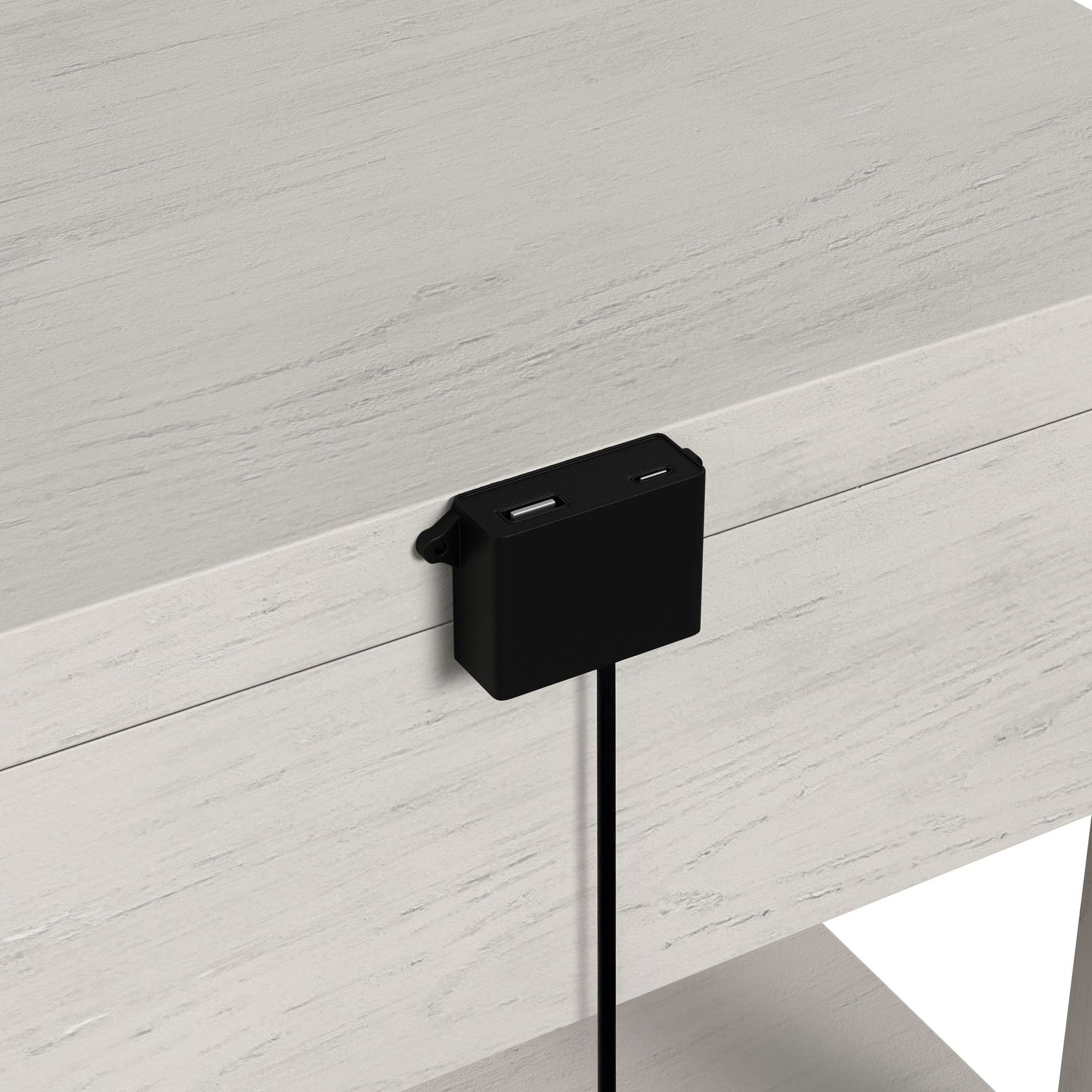 Avalanche End Table with USB in Antique White - Tampa Furniture Outlet