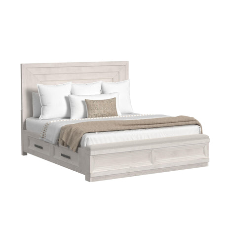 Avalanche King Storage Bed in Antique White - Tampa Furniture Outlet