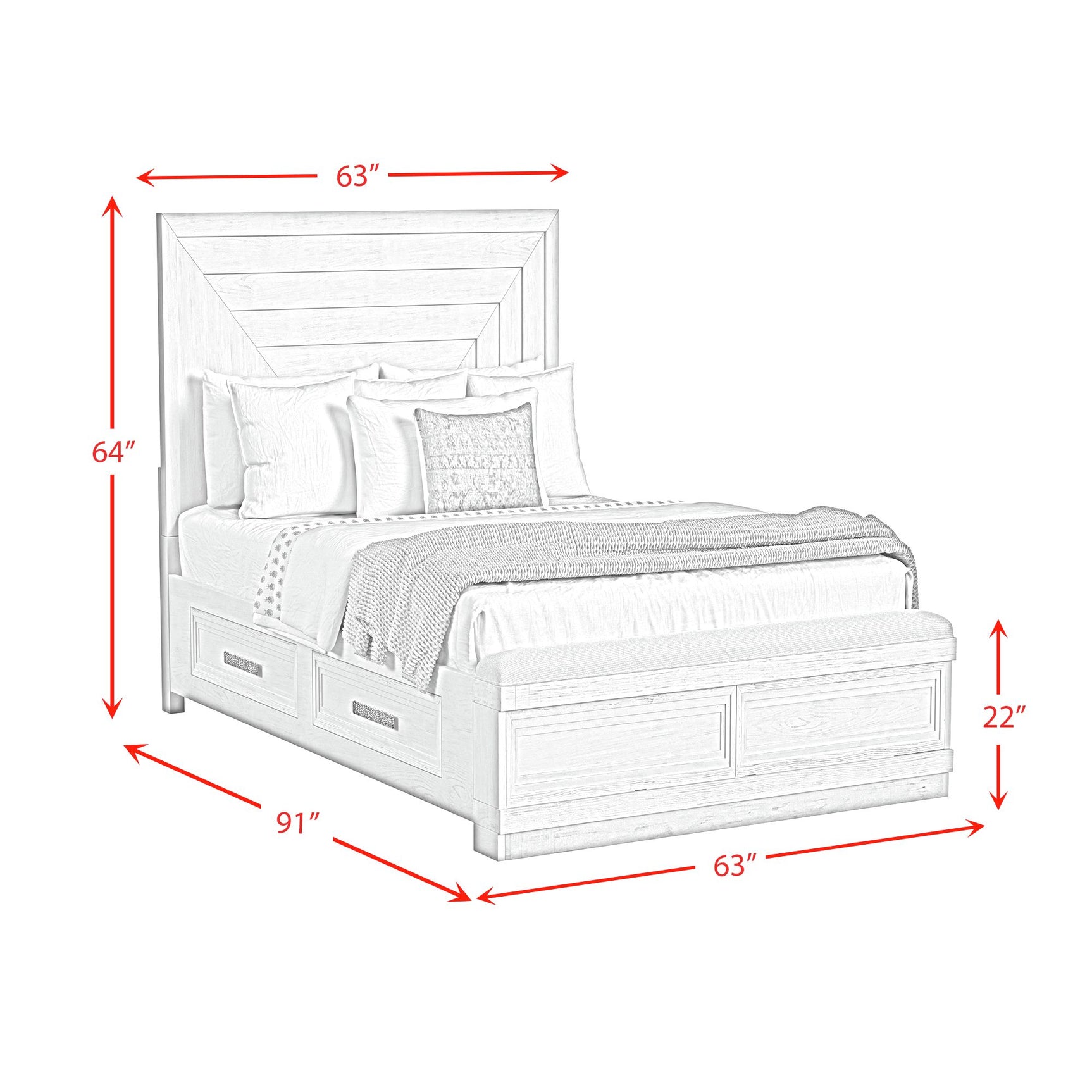 Avalanche Queen Storage Bed in Antique White - Tampa Furniture Outlet