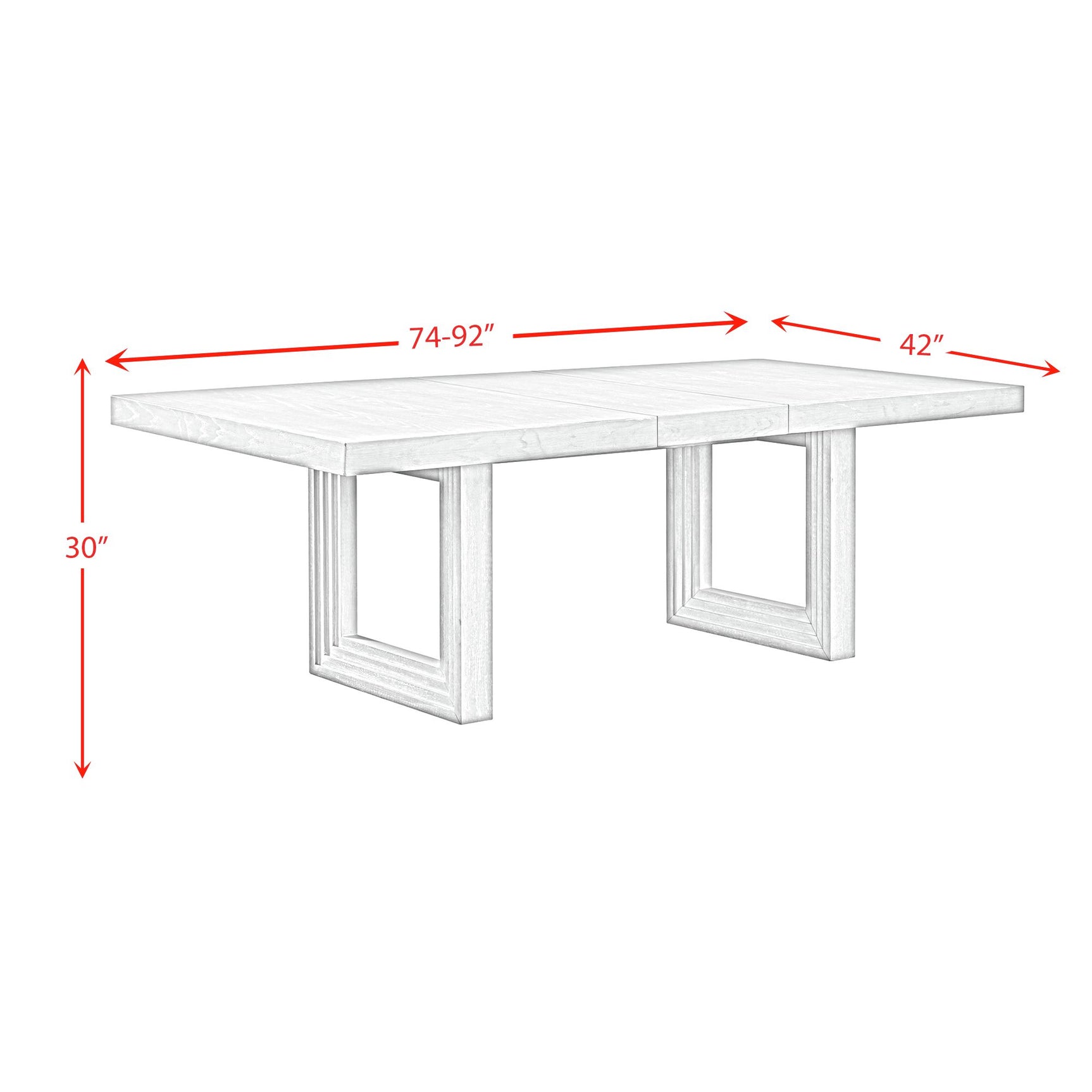 Avalanche Rectangular Dining Table with 18" Leaf in Antique White - Tampa Furniture Outlet