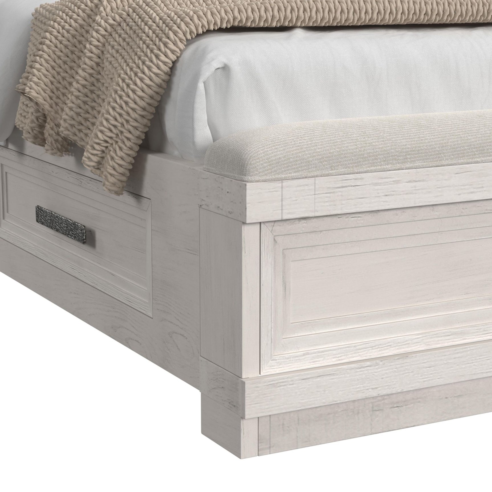 Avalanche King Storage Bed in Antique White