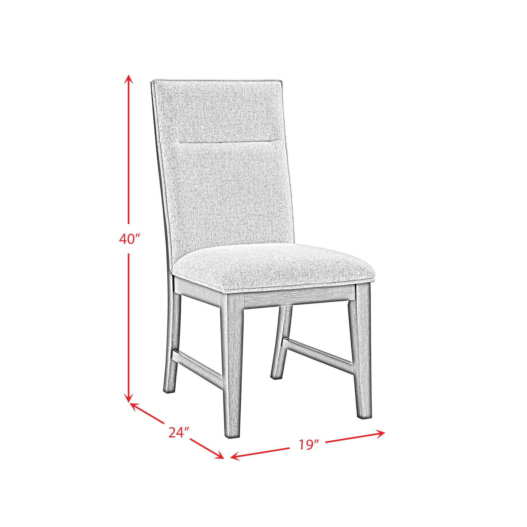 Axel Dining Chair with Light Grey Fabric in Espresso (2 Per Carton) - Tampa Furniture Outlet