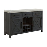 Axel Server in Light Grey and Espresso - Tampa Furniture Outlet