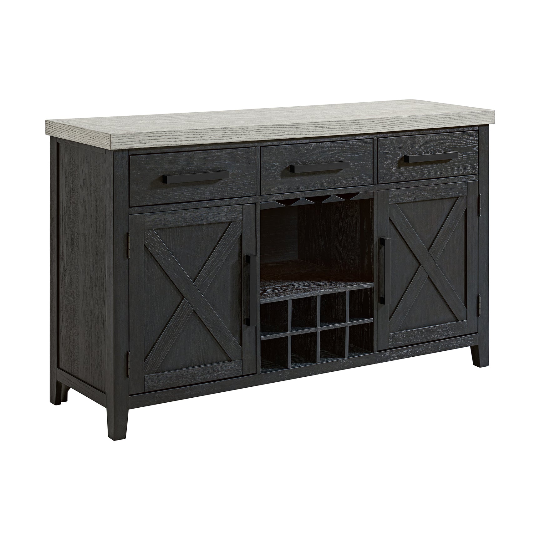 Axel Server in Light Grey and Espresso - Tampa Furniture Outlet