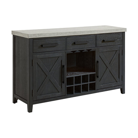 Axel Server in Light Grey and Espresso - Tampa Furniture Outlet