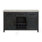 Axel Server in Light Grey and Espresso - Tampa Furniture Outlet