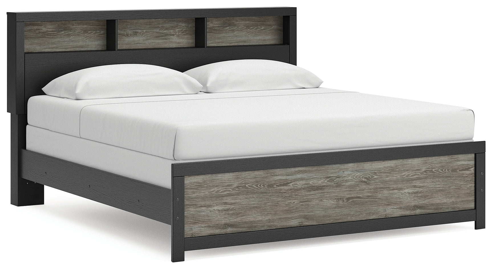 Tampa Furniture Outlet - Ashley Furniture - Broachmyn Bedroom - King Bookcase Bed / Black/Gray - PCB1118B6