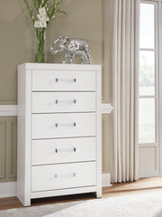 Tampa Furniture Outlet - Ashley Furniture - Maeling Bedroom - Five Drawer Chest / White - PCB1119-46