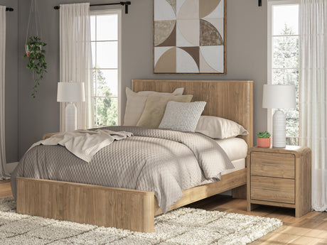 Tampa Furniture Outlet - Ashley Furniture - Gramburg Bedroom - Queen Panel Bed / Warm Natural Brown - PCB1121B4