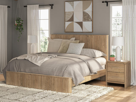 Tampa Furniture Outlet - Ashley Furniture - Gramburg Bedroom - King Panel Bed / Warm Natural Brown - PCB1121B16
