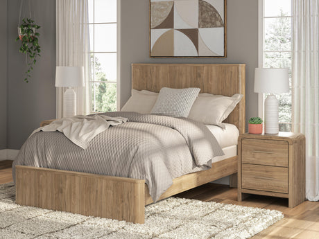 Tampa Furniture Outlet - Ashley Furniture - Gramburg Bedroom - Full Panel Bed / Warm Natural Brown - PCB1121B3