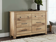 Tampa Furniture Outlet - Ashley Furniture - Makidern Bedroom - Six Drawer Dresser / Tan - PCB1170-31