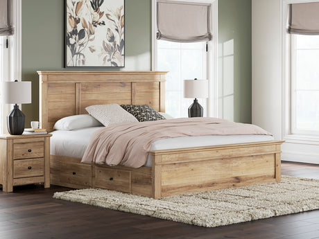 Tampa Furniture Outlet - Ashley Furniture - Makidern Bedroom - King Panel Storage Bed / Tan - PCB1170B17