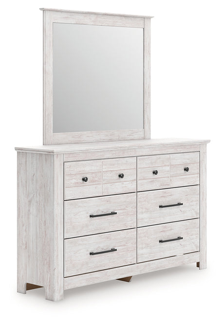 Tampa Furniture Outlet - Ashley Furniture - Makidern Bedroom - Dresser and Mirror / Whitewash - PCB1171B1