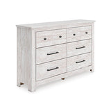 Tampa Furniture Outlet - Ashley Furniture - Makidern Bedroom - Six Drawer Dresser / Whitewash - PCB1171-31