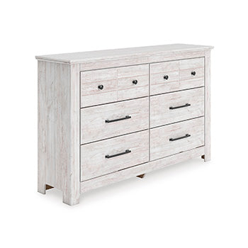 Tampa Furniture Outlet - Ashley Furniture - Makidern Bedroom - Six Drawer Dresser / Whitewash - PCB1171-31