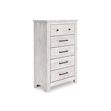 Tampa Furniture Outlet - Ashley Furniture - Makidern Bedroom - Five Drawer Chest / Whitewash - PCB1171-46