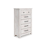 Tampa Furniture Outlet - Ashley Furniture - Makidern Bedroom - Five Drawer Chest / Whitewash - PCB1171-46