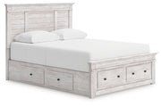 Tampa Furniture Outlet - Ashley Furniture - Makidern Bedroom - Queen Panel Storage Bed / Whitewash - PCB1171B9