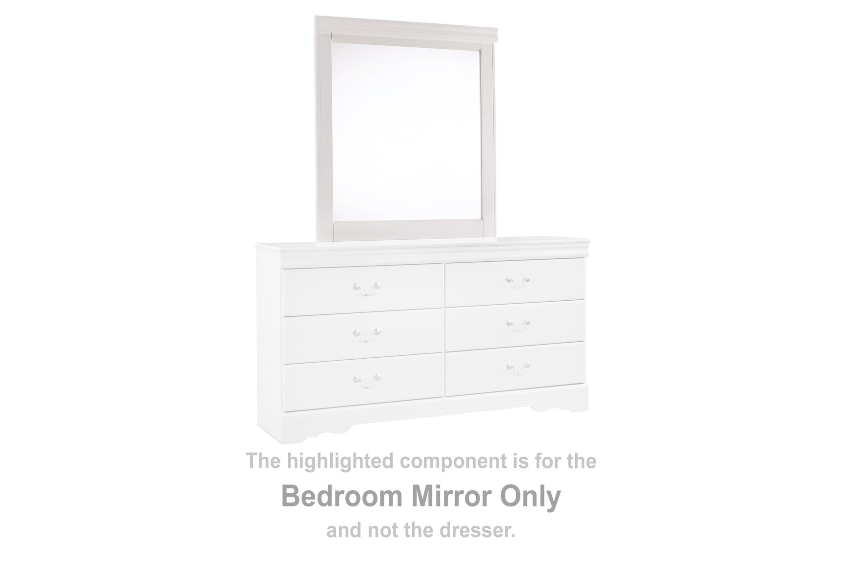 Tampa Furniture Outlet - Ashley Furniture - Anarasia Bedroom - Bedroom Mirror / White - B129-36