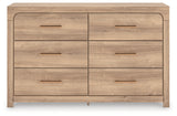 Tampa Furniture Outlet - Ashley Furniture - Kinlanni Bedroom - Six Drawer Dresser / Tan - PCB1360-31