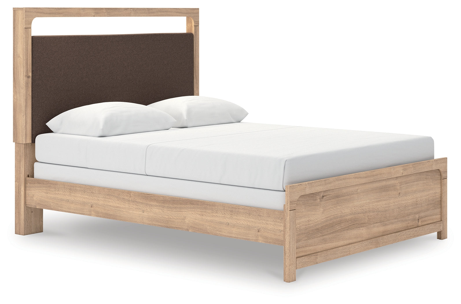Tampa Furniture Outlet - Ashley Furniture - Kinlanni Bedroom - Queen Upholstered Panel Bed / Tan - PCB1360B4
