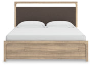 Tampa Furniture Outlet - Ashley Furniture - Kinlanni Bedroom - King Upholstered Panel Bed / Tan - PCB1360B15