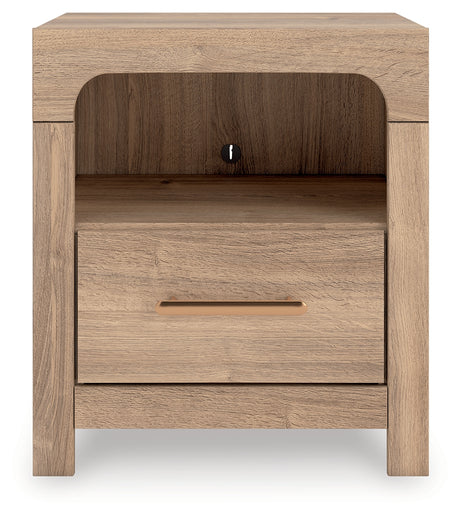 Tampa Furniture Outlet - Ashley Furniture - Kinlanni Bedroom - One Drawer Night Stand / Tan - PCB1360-91