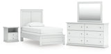 Tampa Furniture Outlet - Ashley Furniture - Bostwick Shoals Twin Panel Bed, Dresser, Mirror and Nightstand - Twin Panel Bed, Dresser, Mirror and Nightstand - B139B60