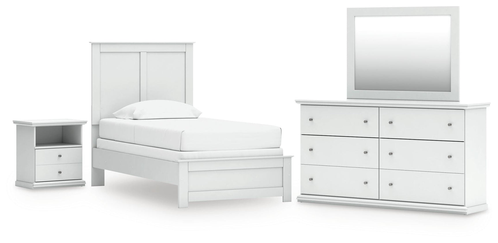 Tampa Furniture Outlet - Ashley Furniture - Bostwick Shoals Twin Panel Bed, Dresser, Mirror and Nightstand - Twin Panel Bed, Dresser, Mirror and Nightstand - B139B60