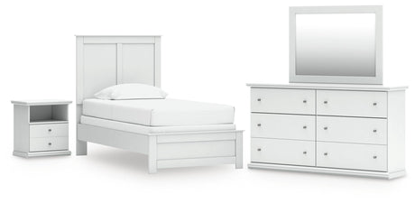Tampa Furniture Outlet - Ashley Furniture - Bostwick Shoals Twin Panel Bed, Dresser, Mirror and Nightstand - Twin Panel Bed, Dresser, Mirror and Nightstand - B139B60