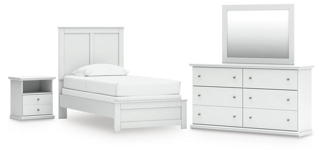 Tampa Furniture Outlet - Ashley Furniture - Bostwick Shoals Twin Panel Bed, Dresser, Mirror and Nightstand - Twin Panel Bed, Dresser, Mirror and Nightstand - B139B60