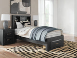Tampa Furniture Outlet - Ashley Furniture - Stabotta Bedroom - Twin Bookcase Storage Bed / Black - PCB1755B12