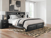 Tampa Furniture Outlet - Ashley Furniture - Stabotta Bedroom - King Bookcase Storage Bed / Black - PCB1755B10