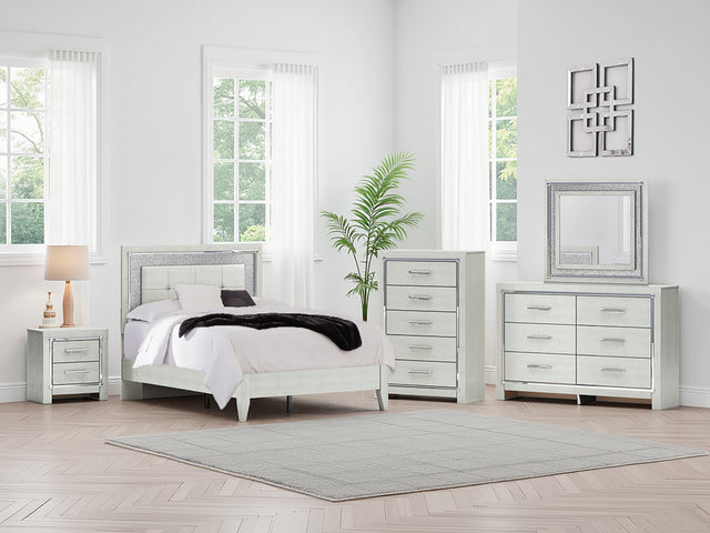 Tampa Furniture Outlet - Ashley Furniture - Zyniden Bedroom - Six Drawer Dresser / Silver - B2114-31