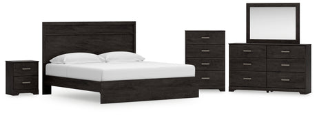 Tampa Furniture Outlet - Ashley Furniture - Belachime King Panel Bed, Dresser, Mirror, Chest and Nightstand - King Panel Bed, Dresser, Mirror, Chest and Nightstand - B2589B20