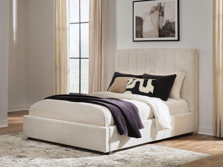 Tampa Furniture Outlet - Ashley Furniture - Brizmore Bedroom - Queen Upholstered Storage Bed / Beige - PCB2611B4