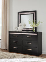 Tampa Furniture Outlet - Ashley Furniture - Shoralli Bedroom - Dresser and Mirror / Black - B2611B1