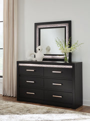 Tampa Furniture Outlet - Ashley Furniture - Shoralli Bedroom - Dresser and Mirror / Black - B2611B1