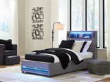 Tampa Furniture Outlet - Ashley Furniture - Verishaw Bedroom - Twin Upholstered Bed / Gray - PCB2721B23